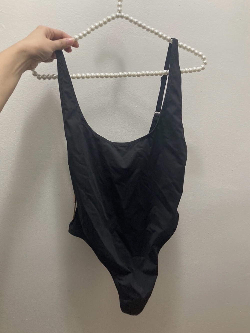SKIMS Size XL Black Onyx Scoop Neck One Piece Swim Suit Bathing suit Women's